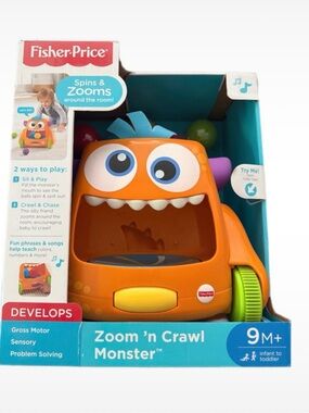 Fisher-Price Zoom ’n Crawl Monster, NIB, 9M+, Musical, Ball Popper, Baby Toy